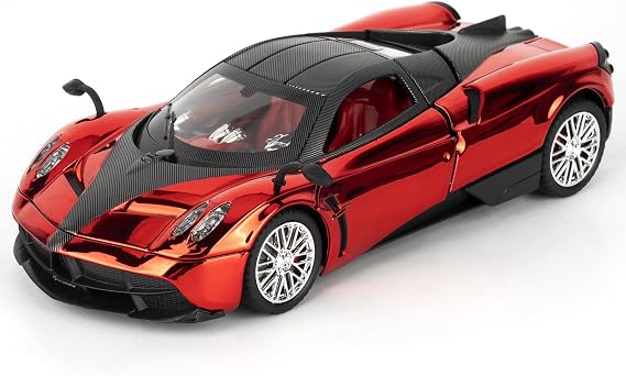 TGRCM-CZ 1:24 Scale Pagani Huayra China Dragon Model Car with Pull-Back Function and Light & Sound Effects, an Ideal Choice for Collectors and Gift-Giving Red