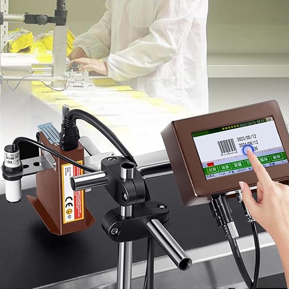 Automatic Inkjet Coding Machine for Production Line,Industrial Inkjet Printer,Online Coding Machine,Date Coding Machine 12.7mm/25.4mm,Intelligent Variable Data,Date,Barcode,12.7mm