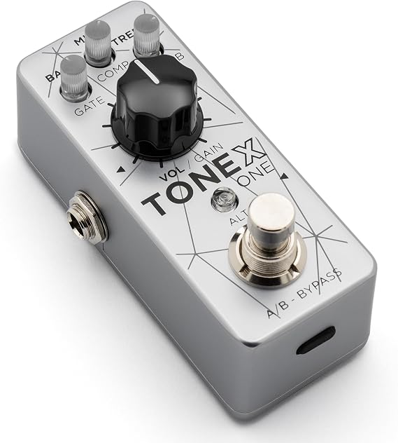 IK Multimedia TONEX One Bass Edition Compact Bass Modelling Pedal with TRS Mono/Stereo Output, 20 Preset Slots, VIRTM Multi-IR Cabinets, Custom IR Loader, Tuner & 15 Pre/Post Effects