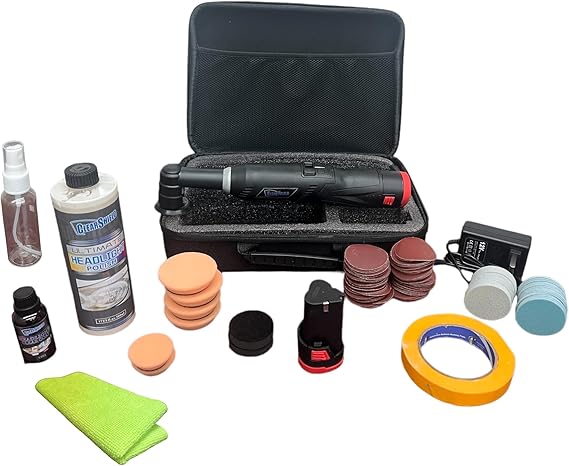 Headlight Restoration Kit with Car Buffer Polisher - Professional Headlight Restorer Kit and DIY Headlight Cleaner - Restore Head Light Lens to New Condition - 50+ Cleanings