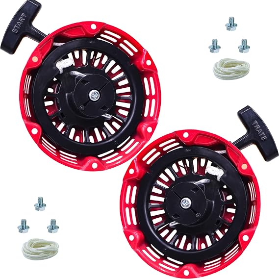 Pull Start Assembly Compatible with Honda GX160 GX200 Recoil Starter 5.5 6.5HP Engine 27400-Z1T-702 with Curved Rod Pawl 28400-Z4M-306ZB(2 Pack Curved Steel Rod Pawls)