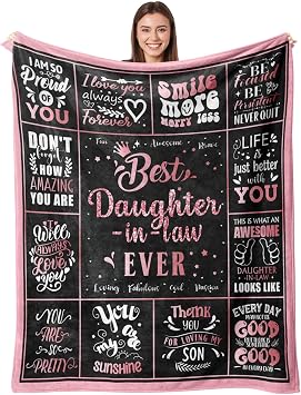 Daughter in Law Gifts, Gifts for Daughter in Law Blanket 80"x 60", Daughter in Law Birthday Wedding Gifts, Unique Gift for Future Daughter in Law, Best Daughter in Law Gifts from Mother in Law