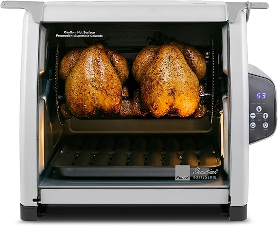 Ronco 6000 Platinum Digital Countertop Rotisserie Oven, 12-lb Capacity | Rotisserie chicken cooks perfectly, 3 functions - rotisserie, sear, no-heat rotation; basket included; auto shutoff