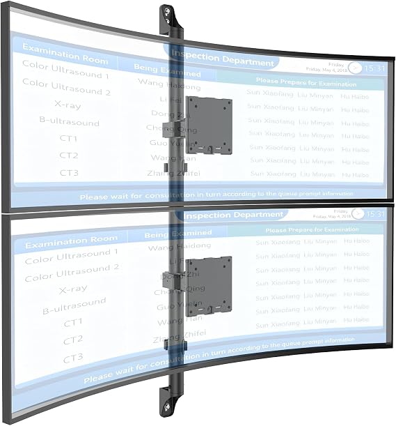 WALI Vertical Dual Monitor Wall Mount, Stacked Monitor Wall Mount for 17-49 Inch 2 Screens 44lbs each with Height Adjustment Heavy Duty Sturdy Steel Tilt Swivel Rotate Flexibility VESA 75x75/100x100mm