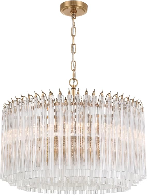 Crystorama Lofton 7 Light Aged Brass Chandelier