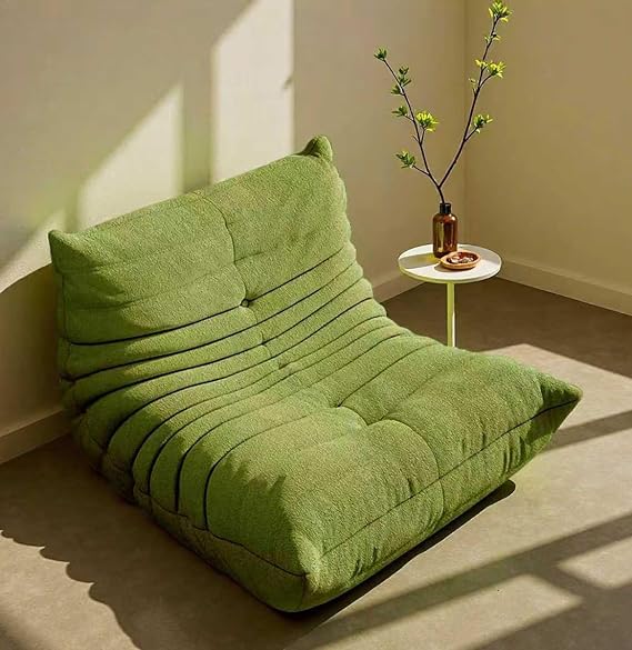 Togo Fireside Chair,Bean Bag Sofa,Floor Lounge Chair, Armless Accent Chair,Soft Suede,Compressible for Adults, for Living Room, Bedroom, Office &amp; Salon