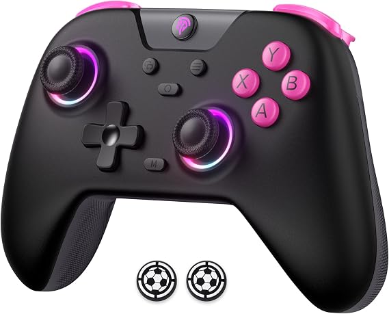 EasySMX X05 Wireless PC Controller with Hall Triggers Joysticks, Bluetooth Game Gamepad Controller with RGB Lights, No Drift Deadzone Gaming Controller for PC Android iphone Switch Steam
