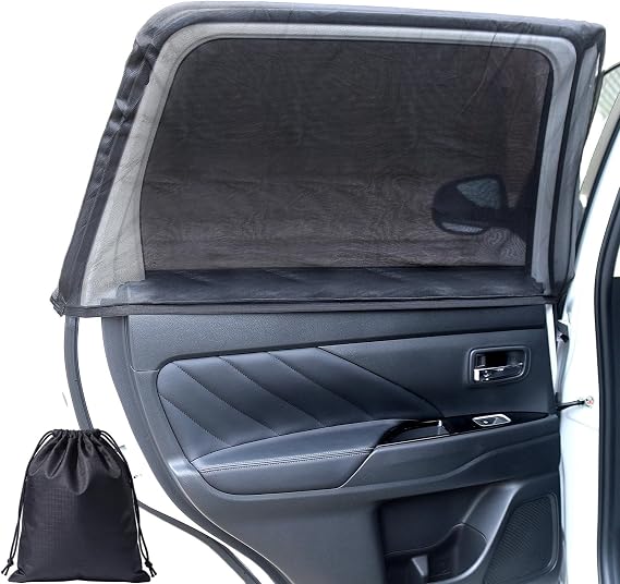 Car Window Sun Shade Side Windows Sunshade Car Seat Sun Protector Rear Shades Curtains Screen Nets Covers Meshs Tint Blocker (2 Pack Rear Window Shade)