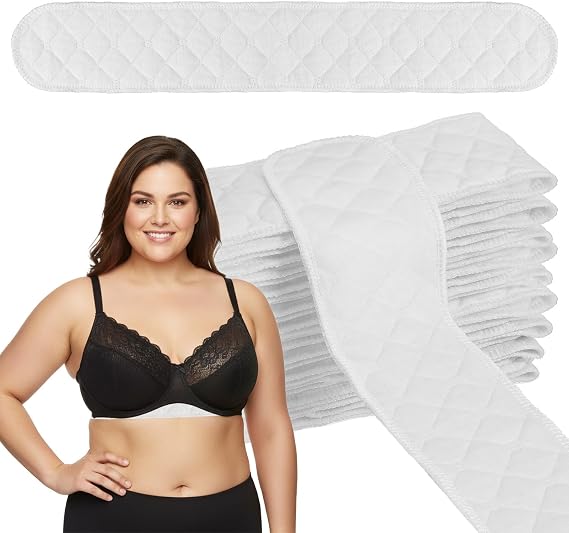 Ymapinc Cotton Breast Pads for Bra Liners, Sports Bra Pads Inserts, Washable Under Breast Sweat Pad, Liners to Absorb Sweat