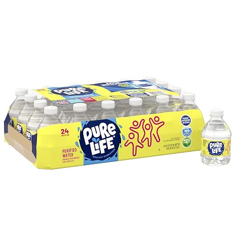 Pure Life, Purified Water, 8 Fl Oz, Plastic Bottled Water, 24 Pack