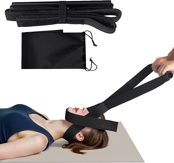 Y Neck Strap Stretcher & Cervical Traction Device for Neck Pain Relief Manual Spine Decompression Tool with Chin Strap, Neck Stretcher Strap for Chiropractic Adjustments & Posture Correction
