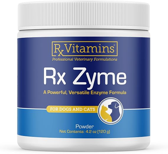 Rx Vitamins Rx Zyme Powder - Digestive Enzymes for Dogs & Cats - 4.2oz