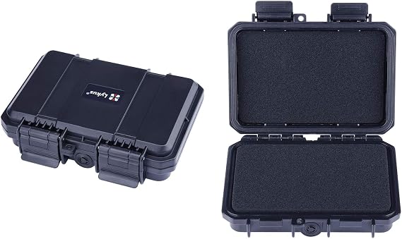 Lykus HC-1410 Mini Hard Case Dry Box with Foam Insert, Interior Size 5.51x3.54x1.46 inch, IP66 Splash-Proof, Suitable for cellphone, keys, cards, and small items