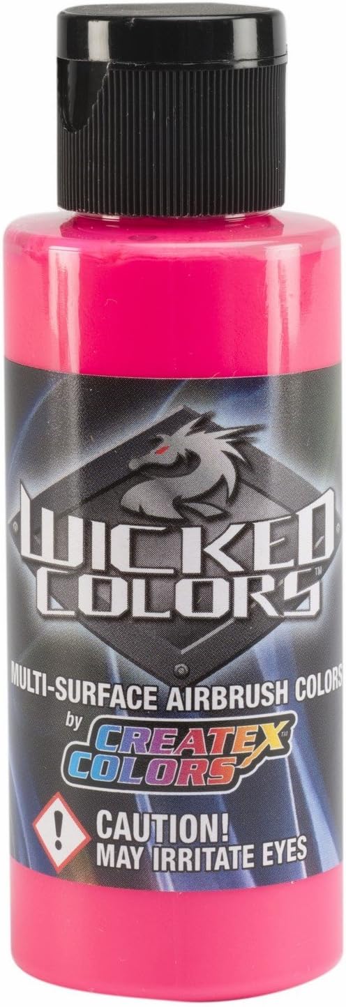 Createx W026-02 Airbrush Paint 2oz Fluorescent Pink
