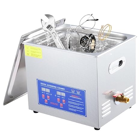 Commercial Ultrasonic Cleaner, 10L Professional Ultrasonic Cleaner, 40kHz with Digital Timer&Heater, 240w Excellent Cleaning Machine for Watch Eyeglasses Rings