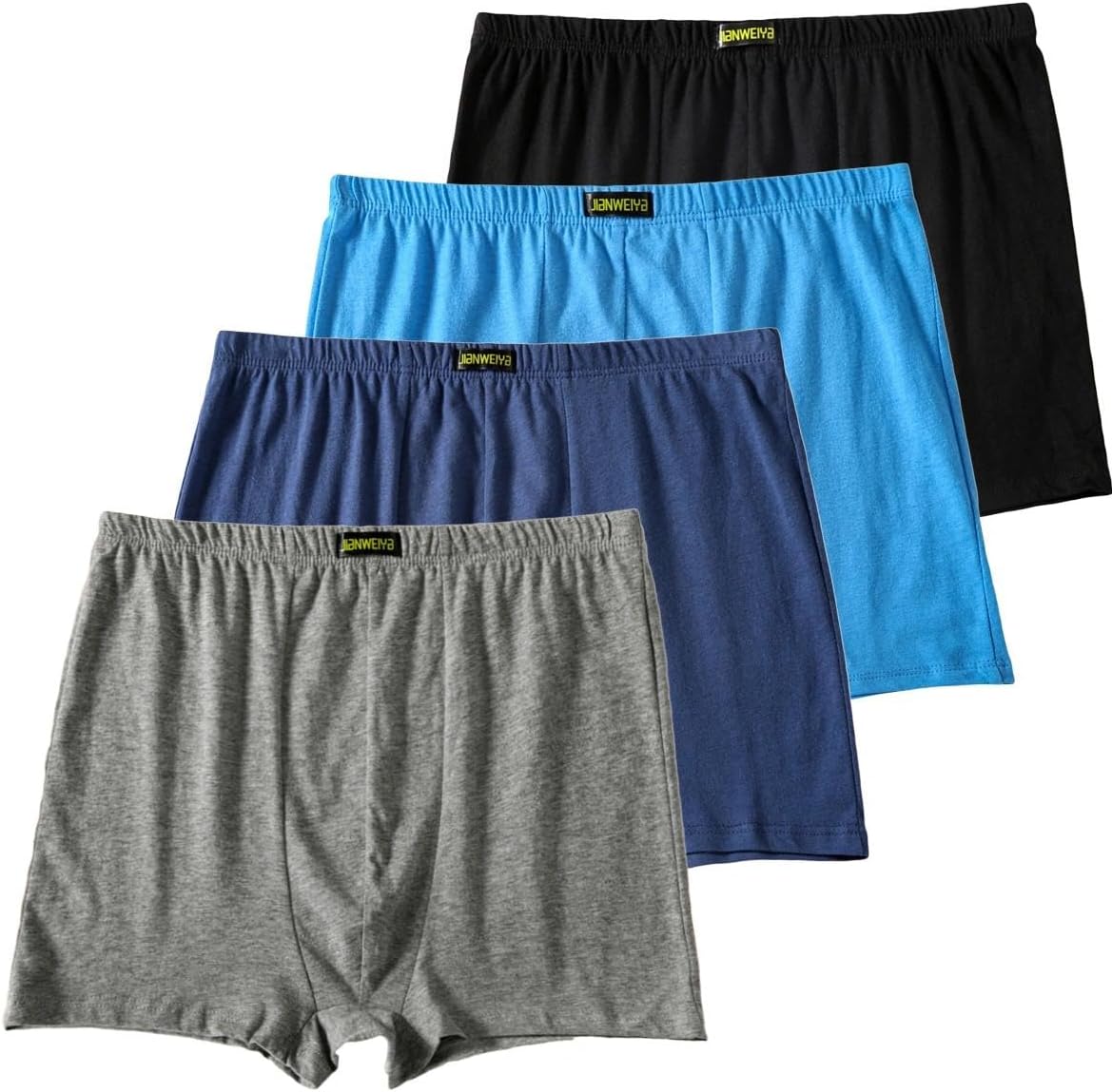 Cotton Men's Boxer Shorts Underwear,Plus Size Boxer Brief, Loose Fit Soft Stretchy Trunks 4 Pack