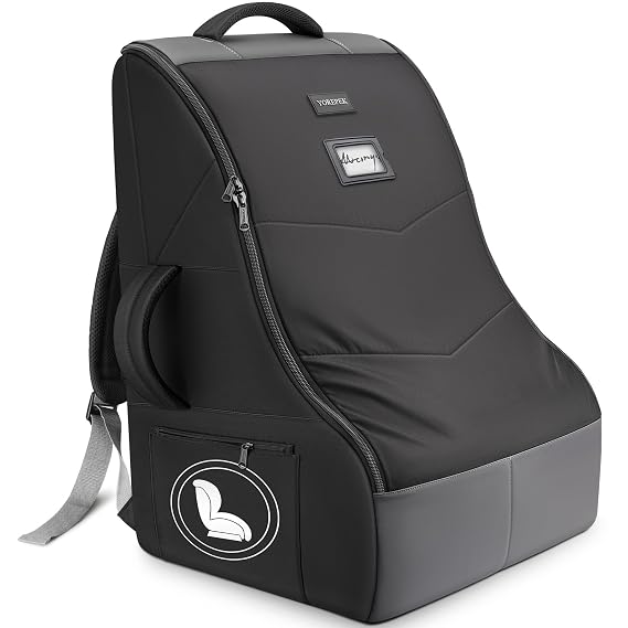 YOREPEK Padded Car Seat Travel Bag for Airplane Travel Compatible with Chicco, Britax, Nuna Rava, Sturdy Car Seat Backpack for Airport with Wear-Resistant Bottom, Large Carseat Cover for Baby Travel
