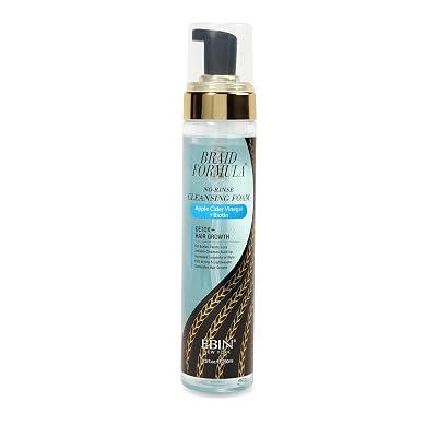 Braid Formula No-Rinse Cleansing Foam - Removes Build-Up, Dirt, Oil from Braids, Twists, Locs | Refresh & Detoxify Scalp | Fast Drying | Stimulate Hair Growth | Apple Cider Vinegar  Biotin Infused