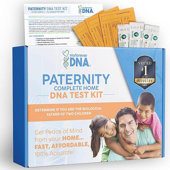 My Forever DNA Home Paternity DNA Collection Kit - 2 Children + 1 Alleged Father | 24 DNA Markers | Certified U.S. Lab | All Fees & Return Shipping Included
