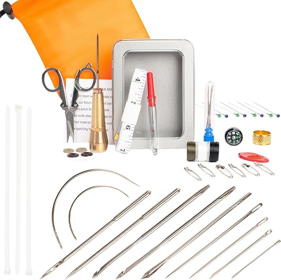 Survival Sewing Kit, Tactical Emergency Sew Kit Heavy Duty Sewing Kits for Adults, Outdoor Survival Gear Sewing Repair Kit Tools, Pocket Mini Sewing Kit with Buttons for Men, Army Basic Sewing Kits
