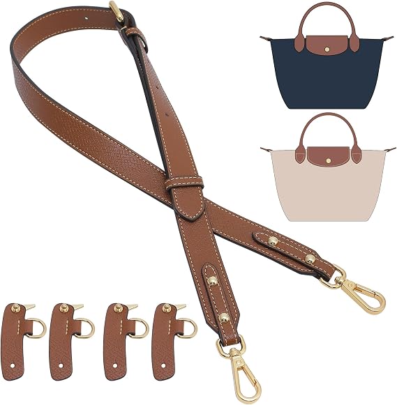 Doxo Purse Strap Replacement Compatible with Longchamp S/M Bag, 4 Upgraded Buckles Leather Bag Strap Conversion Kit for Women Crossbody Bags
