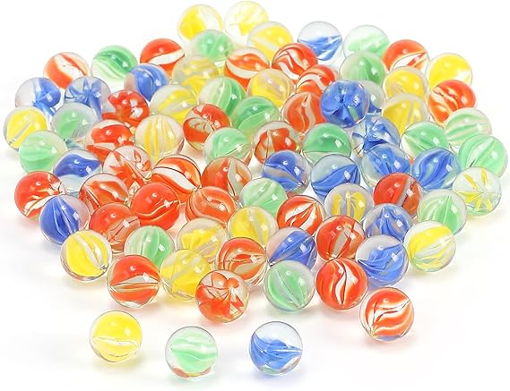 CHUKEMAOYI 400 pcs Color Mixing Glass Marbles | 9/16 inch Marbles Bulk for Kids Marble Games,DIY and Home Decoration.