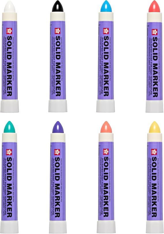 SAKURA Solid Permanent Paint Markers, Assorted Colors, 8 Pack | Permanent Paint Pens for Window, Wood and Glass, Marks at Any Angle, Fast-Drying, Long-Lasting, Mess-Free