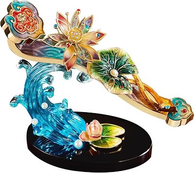 FENGSHUI-CAISHEN Pure Copper Ruyi, Ru Yi, Feng Shui Gifts, Feng Shui Decor, Handmade Feng Shui Statue for Home Office Living Room Decor, Wealth Prosperity Statue, Attract Wealth and Good Luck Large
