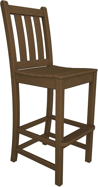 POLYWOOD Traditional Garden Bar Chair, White