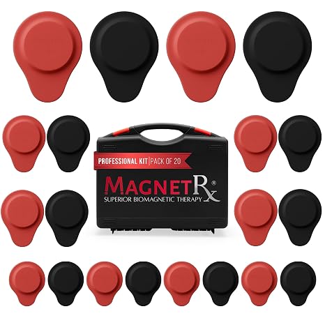 MagnetRX Neodymium Biomagnetic Magnets Kit Imanes para Biomagnetismo Medico Dr Goiz Magnet for Biomagnetism Bio Magnet Pair Silicone Covered Round 12,200-13,200 Gauss Magnets (20 Mixed Units)