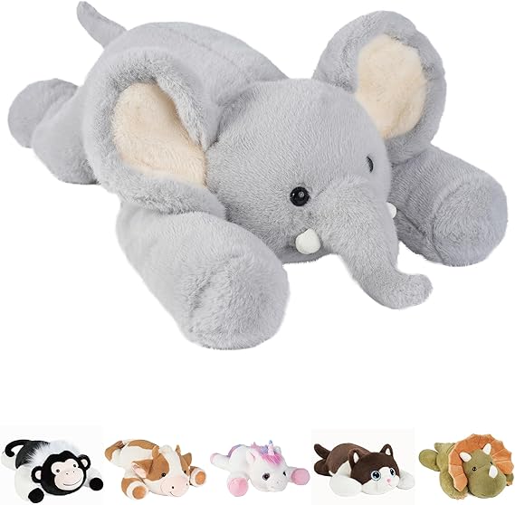 GILFWM Weighted Stuffed Animals Elephant - 20.5" Cute Toy Pillow Plushie Gifts for Kids Boys Girls & Adults, 3 lbs Soft Washable Plush Pillowfort
