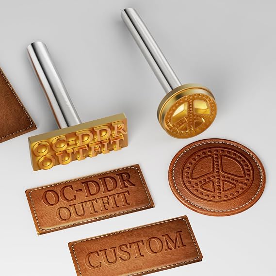 Custom Logo Leather Stamp Personalized Embossing StampStamping Kit Custom Makers Mark Stamps for Leather-2 inches