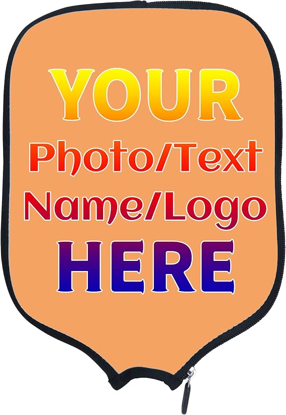 Custom Rackets Cover With Your Image Logo Name, Personalized Diving Fabric Paddle Covers Sleeves Fits Most Rackets 8.26"X11.61"