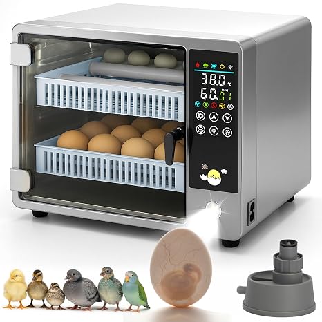 Egg Incubator - Automatic Incubator for Hatching 20-24 Eggs, Automatic Egg Turner and Temperature Control, 5 Incubation Modes, Egg Incubator for Chicken,Duck,Goose,and Quail Eggs