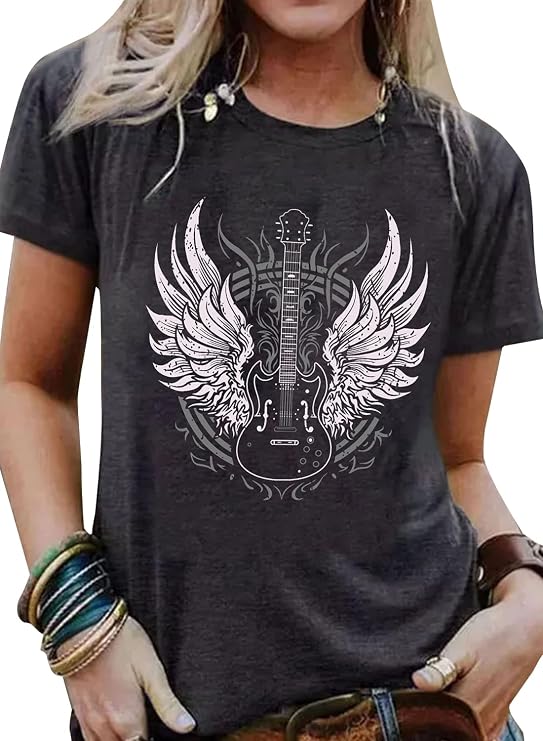 Women Country Music Vintage Retro Graphic Tees Funny Summer Crewneck Short Sleeve T-Shirt Tops