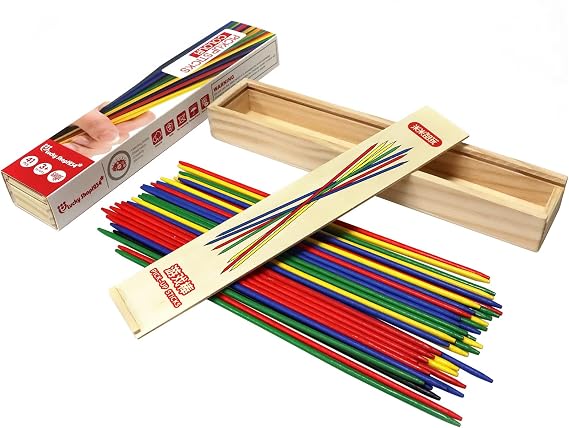 Classic Pick Up Stick, 41pcs Bamboo Pick Up Stick Original Game -9.8 Inch Long