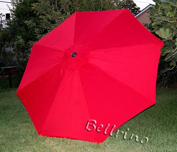 BELLRINO DECOR Replacement RED " STRONG & THICK " Umbrella Canopy for 10ft 8 Ribs Bright Red (Canopy Only)