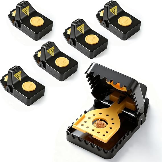 2025 Upgraded Version Mouse Traps 6-Pack, Large Mouse Trap Indoor for Home, High Sensitive Mice Traps, Easy & Quick-Set Mousetrap, Reusable Rat Trap for Outdoor/Garage/Kitchen/Garden