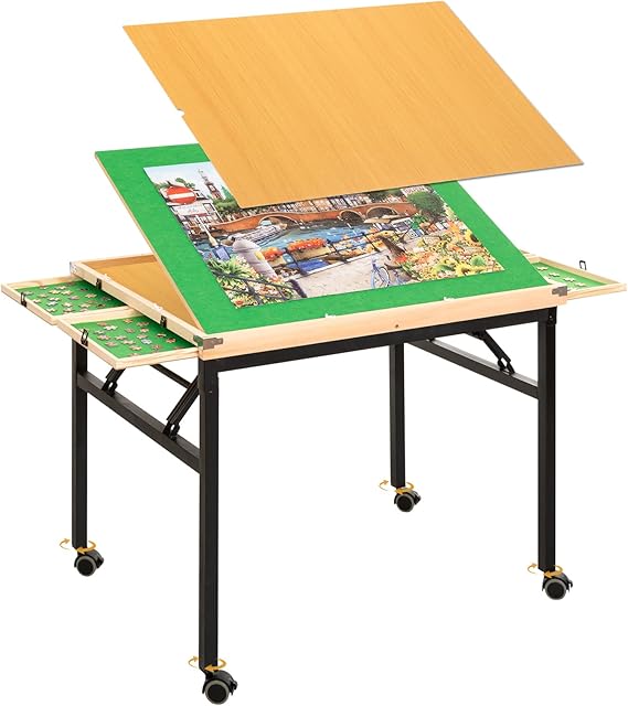 Puzzle Tables for Adults w/Drawers&Wheels For 1500 Puzzles