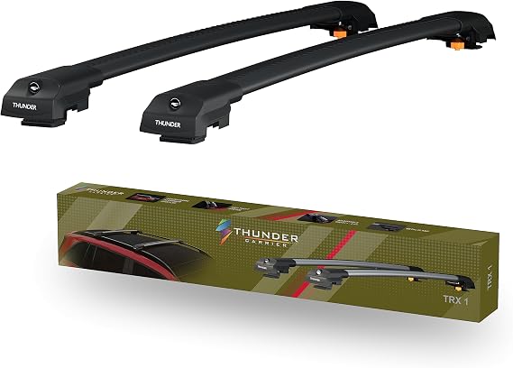 Roof Bars Roof Rack for Land Rover Freelander 2 (2007-2015) – Lockable Grey Aluminium for Raised Side Rails, 75kg Dynamic &amp; 225kg Standing Capacity (Pair) (Black)