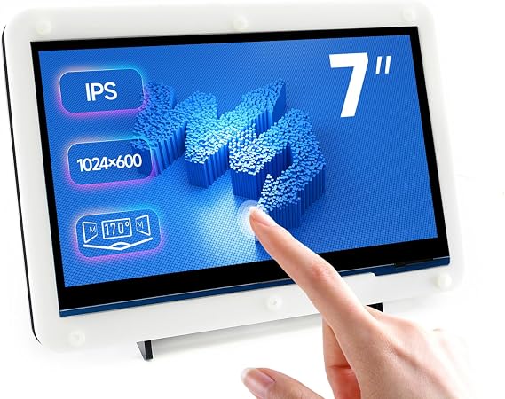 Waveshare 7inch HDMI LCD (C) Capacitive Touch Screen Display Supports Various Systems for All Ver. Raspberry pi 3 Model B/3 B+/2 B/B+/B/A Banana Pi with Bicolor Case