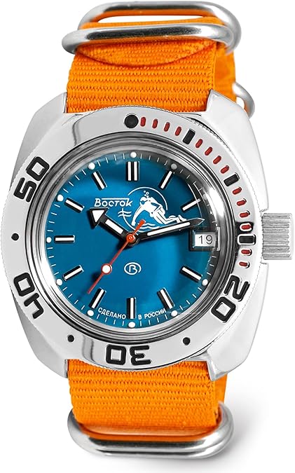 VOSTOK | Scuba Dude Amphibian Automatic Self-Winding Russian Diver Wrist Watch | WR 200m | Fashion | Business | Casual Men's Watches | Model 710059