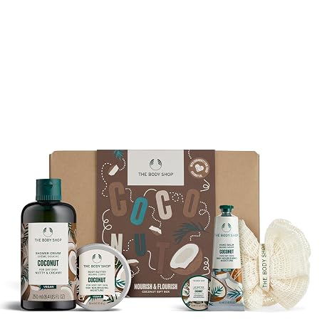 The Body Shop Nourish & Flourish Coconut Body Care Gift Set, Vegan, 5-Piece Gift Set