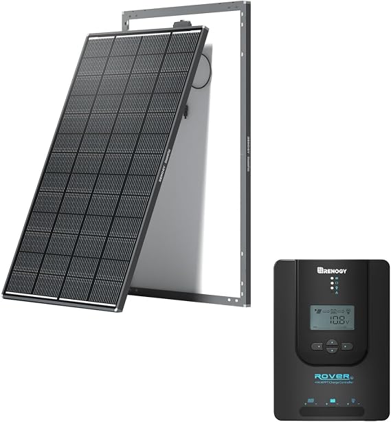 Renogy Rego 200W Solar Panel + 40A MPPT Charge Controller Bundle - High Efficiency N-Type Solar Panels with ShadowFlux Technology & Heavy-Duty MPPT Controller for RV Marine Off-Grid Systems