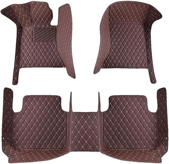 Floor Mats for Alfa Romeo Giulia 2017-2022, Custom All-Weather Protection Car Floor Mats Luxury Leather Waterproof Floor Mats Accessories,Coffee