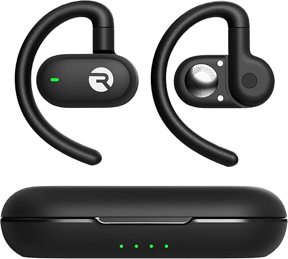 Raycon Fitness Open Ear Earbuds Open Ear Headphones, Earbuds Wireless Bluetooth, Running Headphones, Sweat & Water-Resistant Earphones, 40 Hours Battery Life (Black)