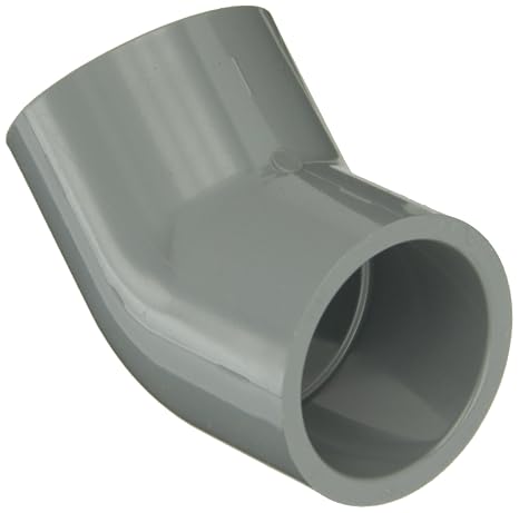 CPVC Pipe Fitting, 45 Degree Elbow, Schedule 80, Gray, 1" Slip Socket