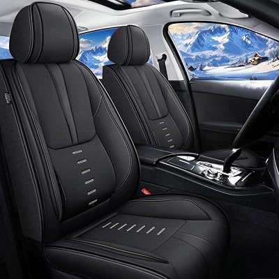 Full Set Car Seat Covers Fit for Nissan SentraExcept for NISMO 2008-2025 2026 Breathable Faux Leather Seat Cushion with Lumbar Support Compatible Automotive Interior Accessories Black