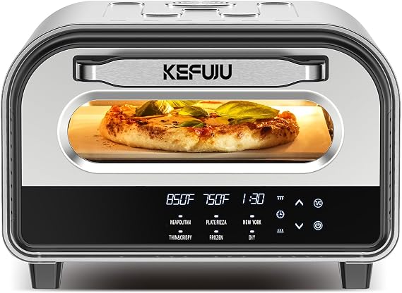 Pizza Oven Indoor,pizza maker,Makes 12 Inch Pizzas in 90s at 850F,Countertop Electric Pizza Oven with Continuous Baking Without Reheating,Pizza Cooker with 6 Preset Modes,Pizza Stone&Peel Included