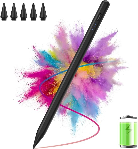 Stylus Pen Pencil for iPad A16, 2018-2025, Black